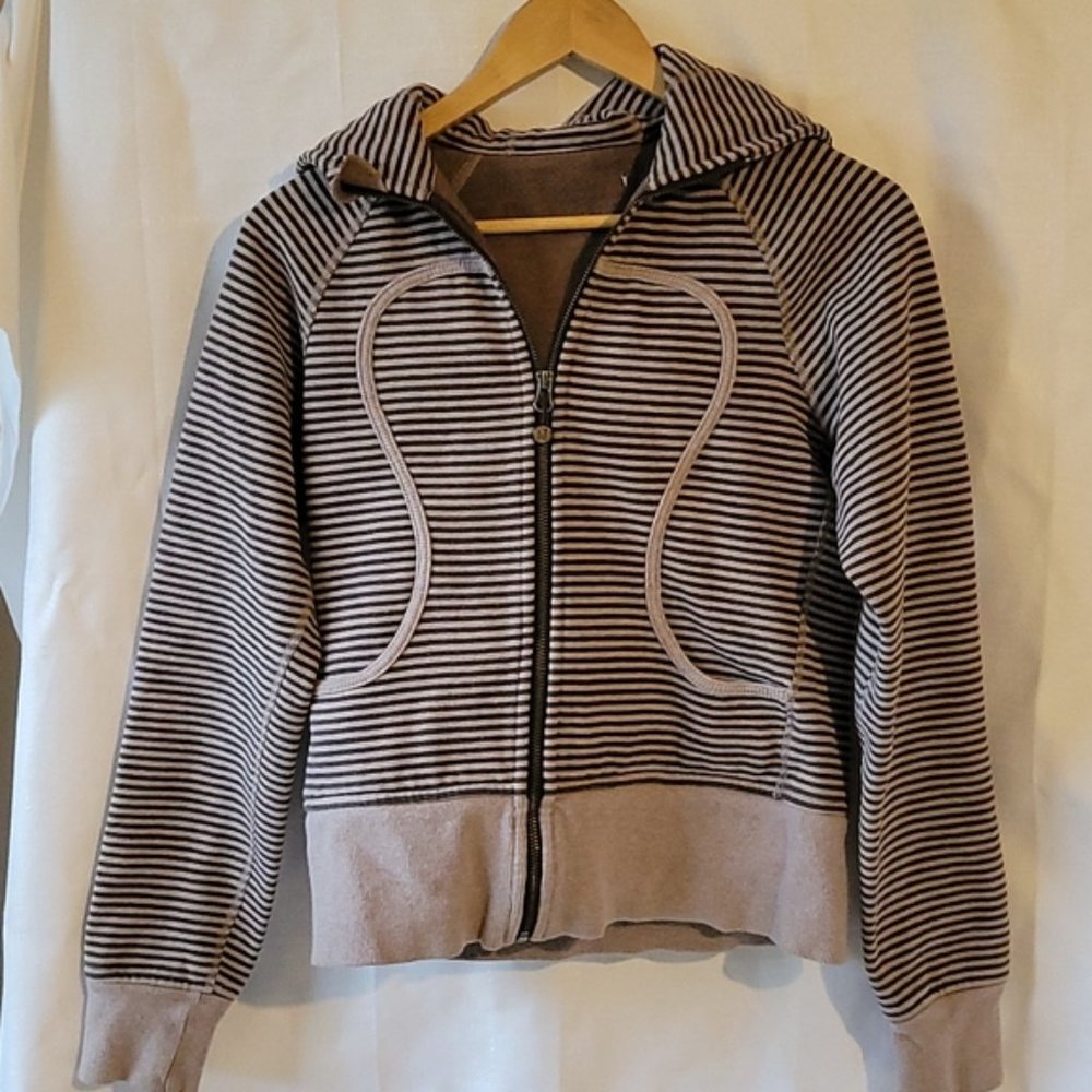 Lululemon Brown Striped Scuba Hoodie Size 6